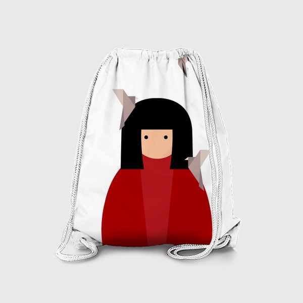 Рюкзак «Восточная девушка с оригами - птицами»