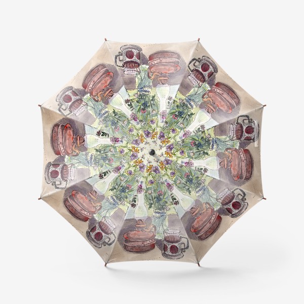 Зонт «летний натюрморт со стаканом чая»
