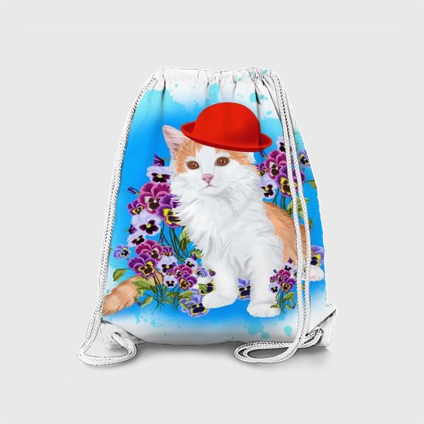 Рюкзак «Рыжий кот в красной шляпе»
