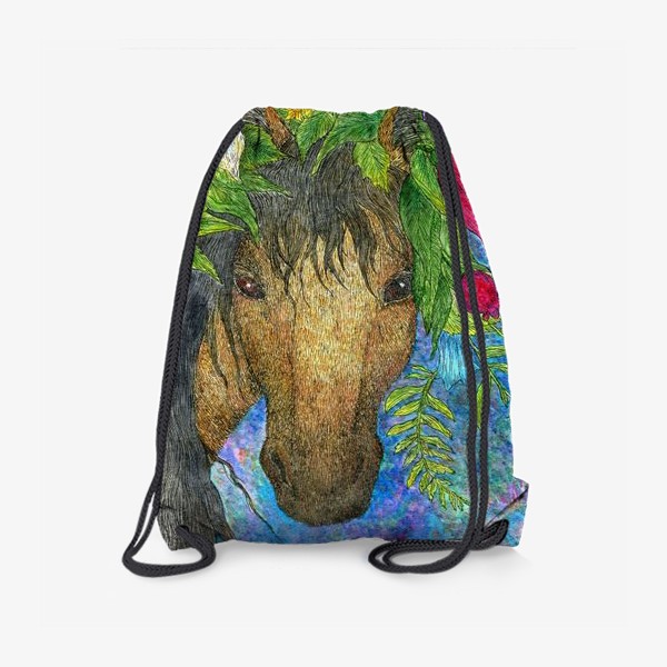 Рюкзак «Лошадь и весенние цветы»