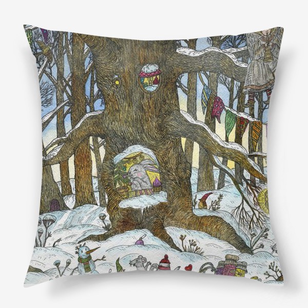 Подушка «Рождество в сказочном лесу»
