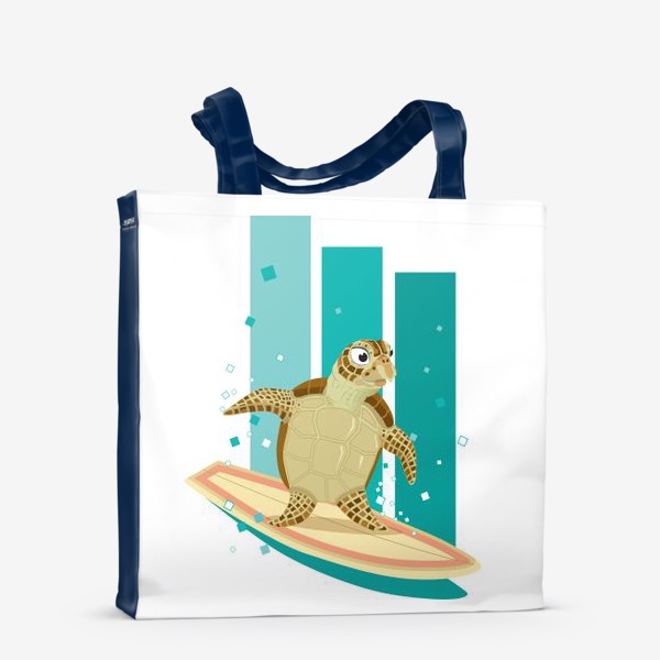 Сумка-шоппер «Лето, море и черепаха серфер)»
