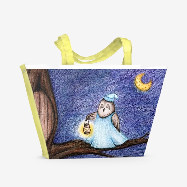 Пляжная сумка «Сова с фонарем»