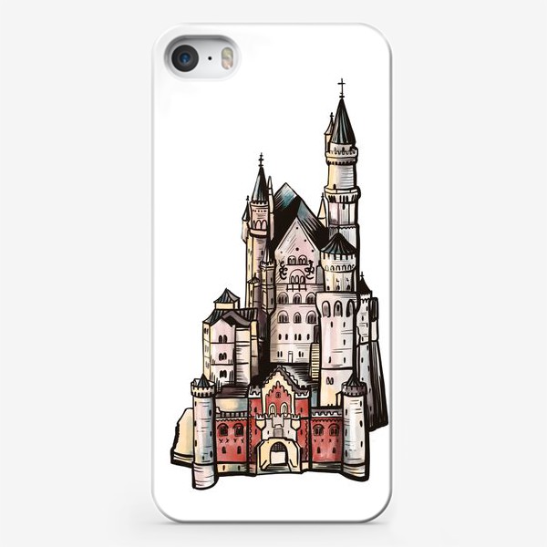 Чехол iPhone «замок Нойшванштайн. Бавария. Германия. Графика»