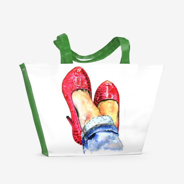 Пляжная сумка «Красные женские туфли»