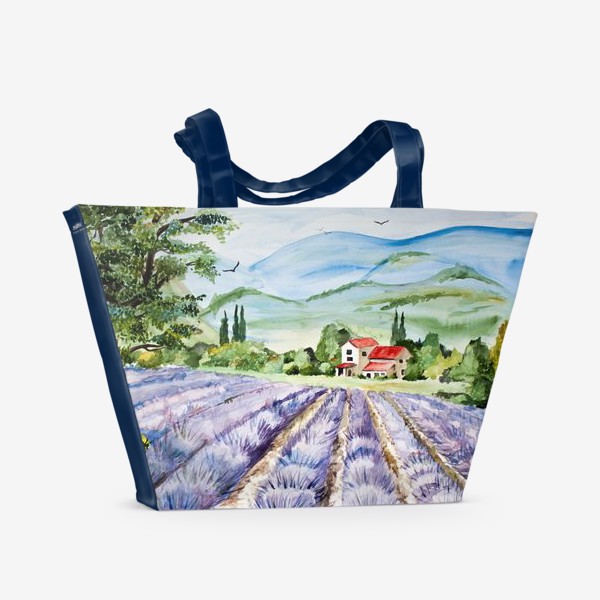 Пляжная сумка «Лавандовое поле в Провансе»