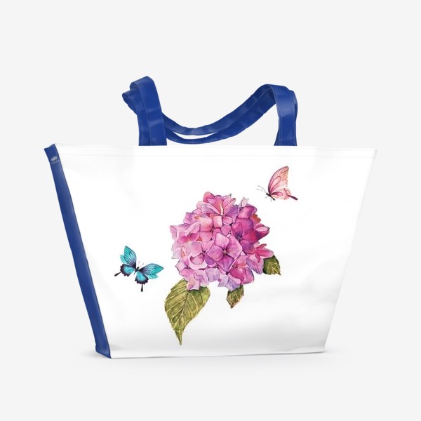 Пляжная сумка «гортензия и бабочки»