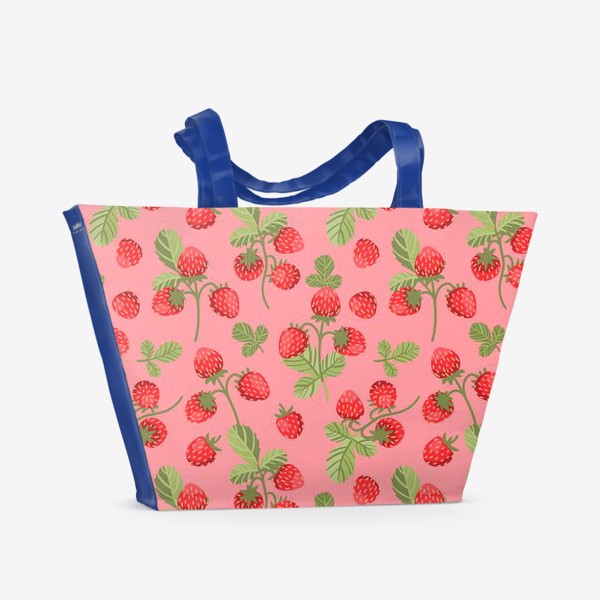 Пляжная сумка «Розовая земляника»