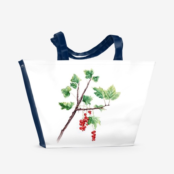 Пляжная сумка «Ветка смородины ботаническая иллюстрация»