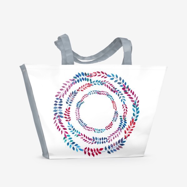 Пляжная сумка «Орнамент из разноцветных веточек»