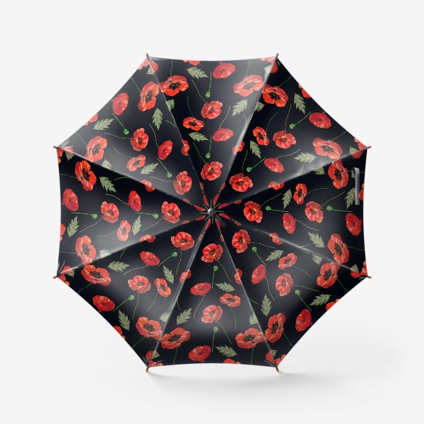 Зонт «маки и папоротник»