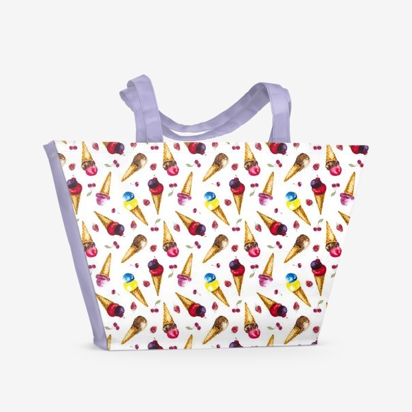 Пляжная сумка «Фруктовое мороженое с ягодами коллаж»