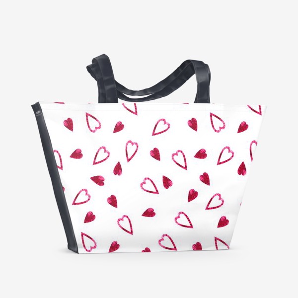 Пляжная сумка «Мелкие  сердечки»