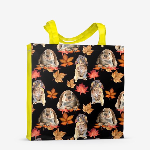 Сумка-шоппер «кролики и осенние листья»