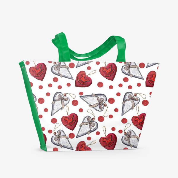 Пляжная сумка «Подвески-сердечки»