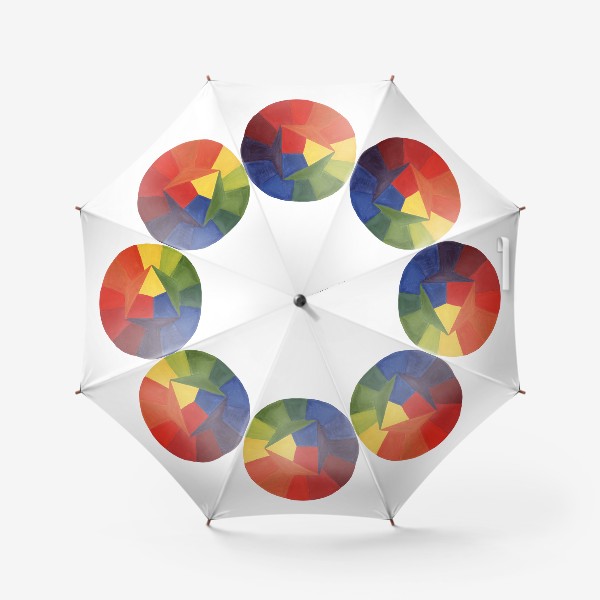 Зонт «Цветовой круг. Яркая палитра - выбери своё настроение!»