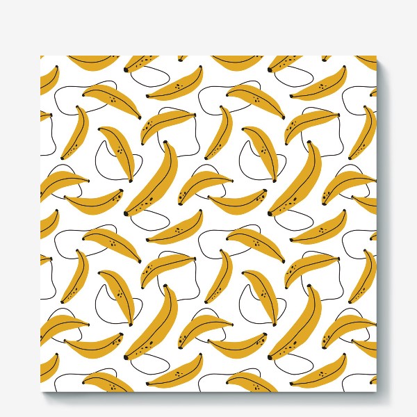 Холст «Бананы на белом фоне»