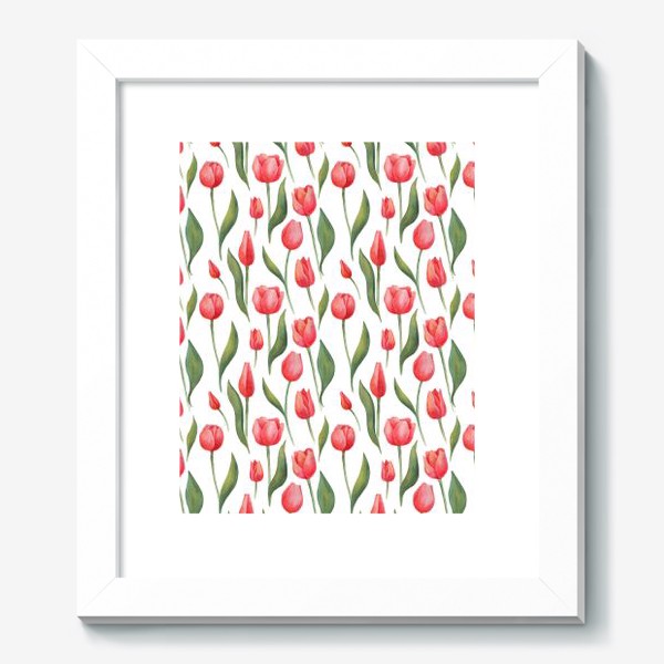 Картина «Красные акварельные тюльпаны»