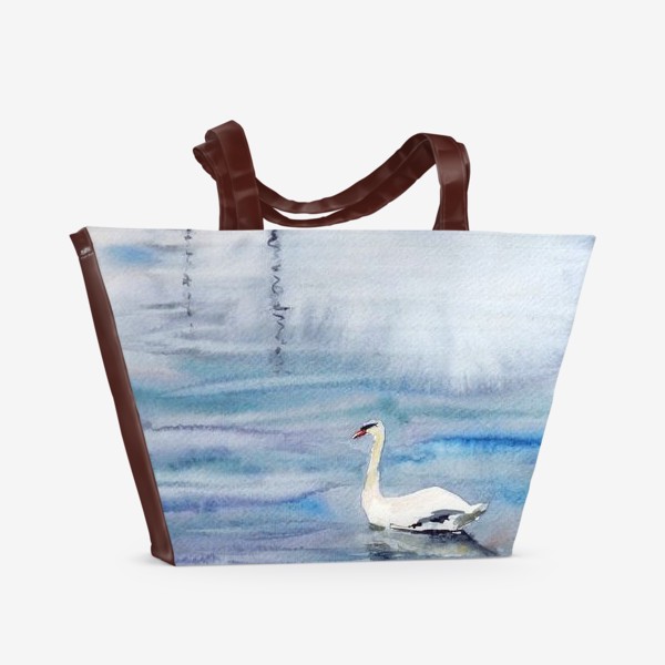 Пляжная сумка «Лебедь и яхты»