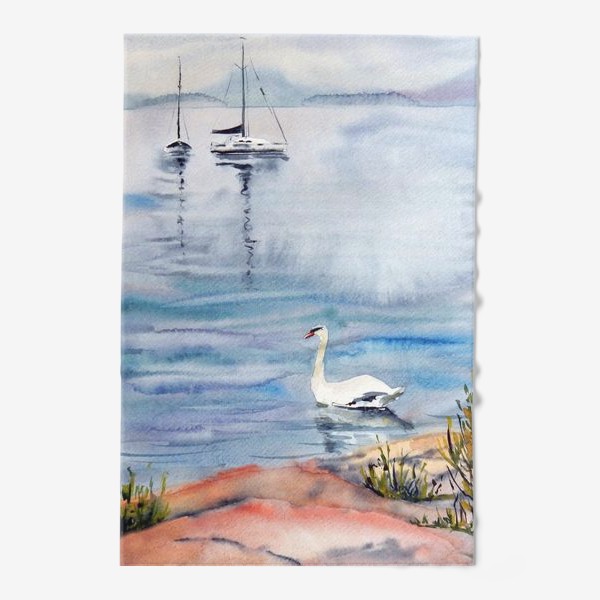 Полотенце «Лебедь и яхты»