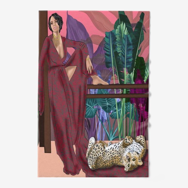 Полотенце «Креолка с ягуаром »