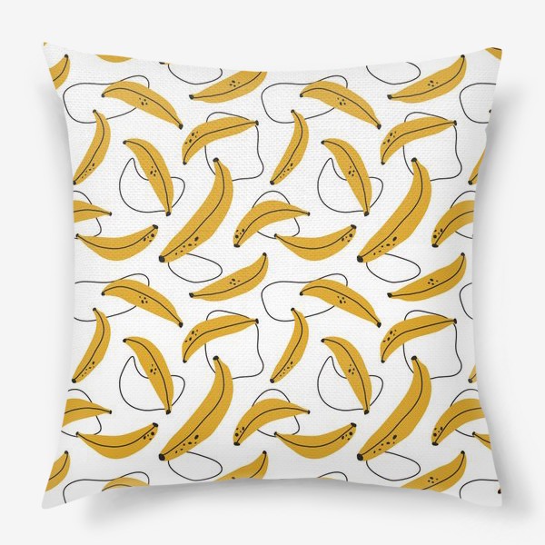 Подушка &laquo;Бананы на белом фоне&raquo;