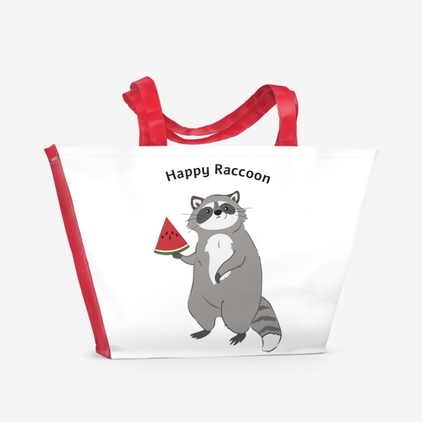 Пляжная сумка &laquo;Happy raccoon/счастливый енот&raquo;