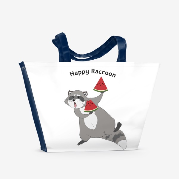 Пляжная сумка «Happy raccoon/счастливый енот»