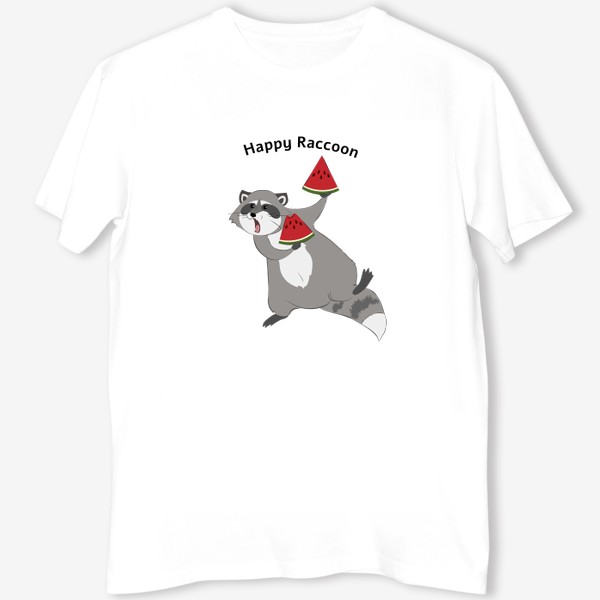 Футболка &laquo;Happy raccoon/счастливый енот&raquo;