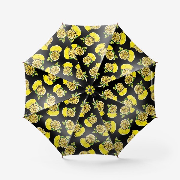 Зонт «Яркие сочные акварельные лимоны »