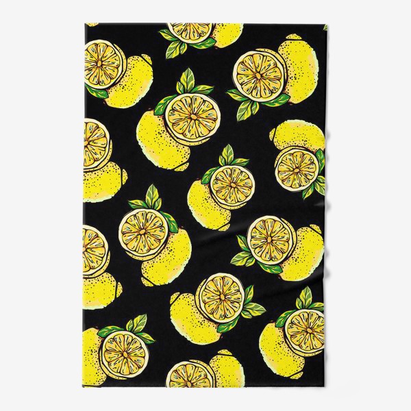 Полотенце «Яркие сочные акварельные лимоны »