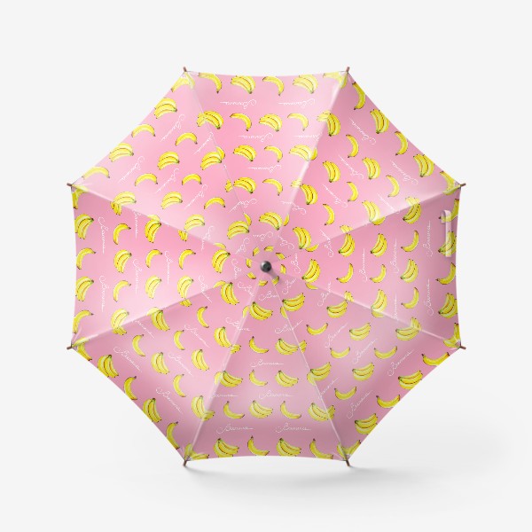 Зонт «Паттерн "Желтые бананы на розовом"»