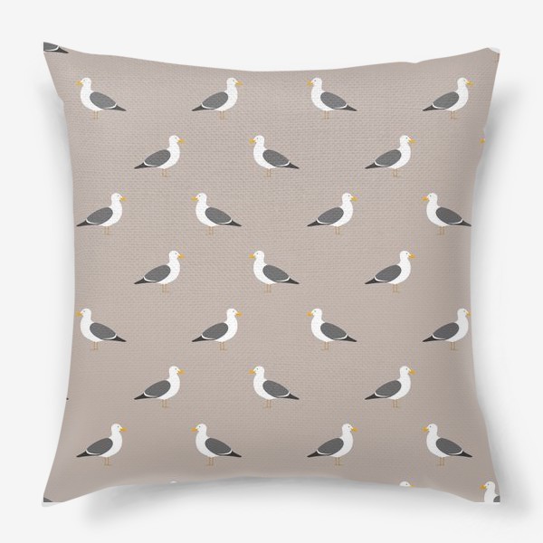Подушка «Паттерн с чайками»