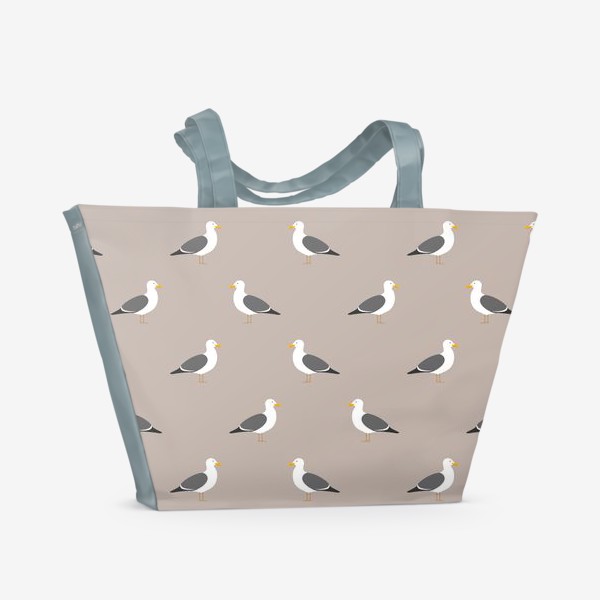 Пляжная сумка «Паттерн с чайками»