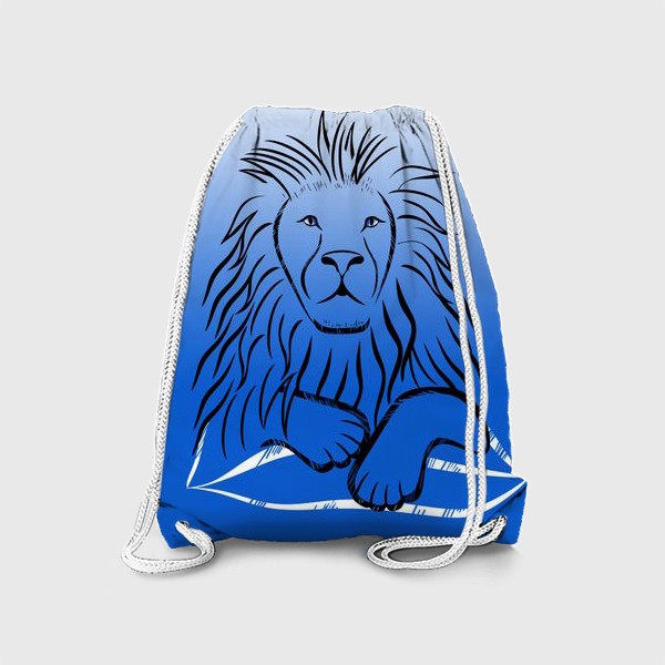 Рюкзак «MY KINGDOM. Лев на синем фоне»