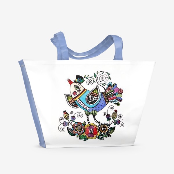 Пляжная сумка «Птица в голубом»