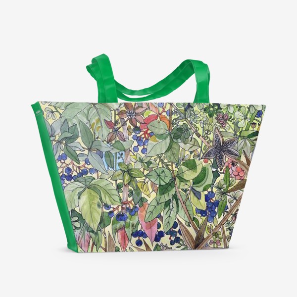Пляжная сумка &laquo;Тропическая листва. Орнамент&raquo;