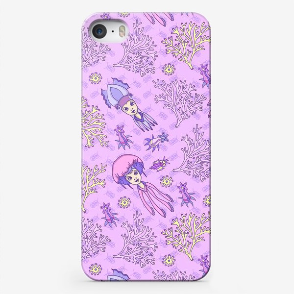 Чехол iPhone «Jellyfish and Squid Cuties / Морские Девчушки»