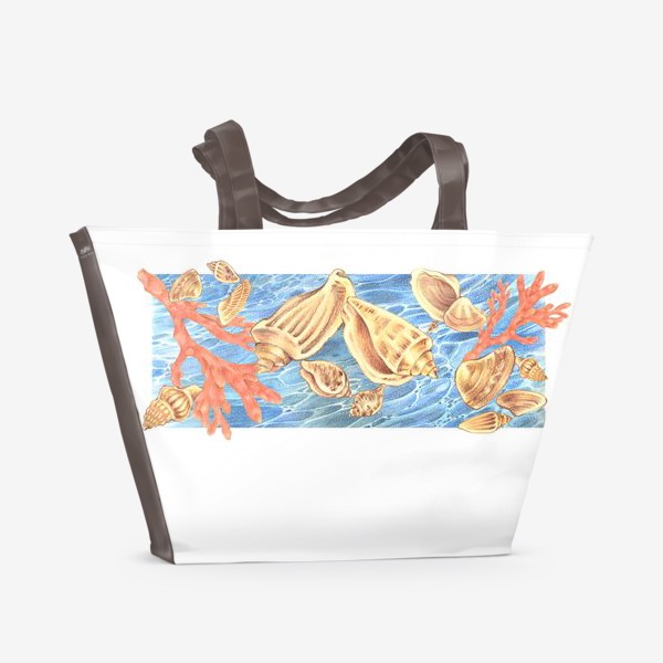 Пляжная сумка «Ракушки и море»