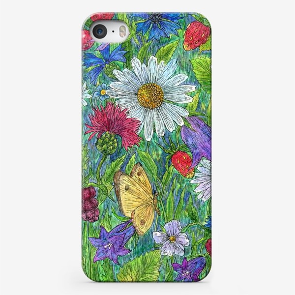 Чехол iPhone «Полевые цветы и ягоды»