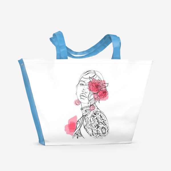 Пляжная сумка «Алая роза»