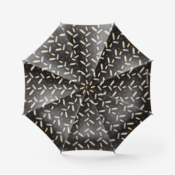 Зонт «Магические кристаллы паттерн со звездами на черном»