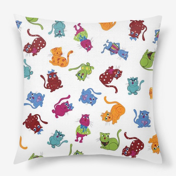 Подушка «Разноцветные коты»