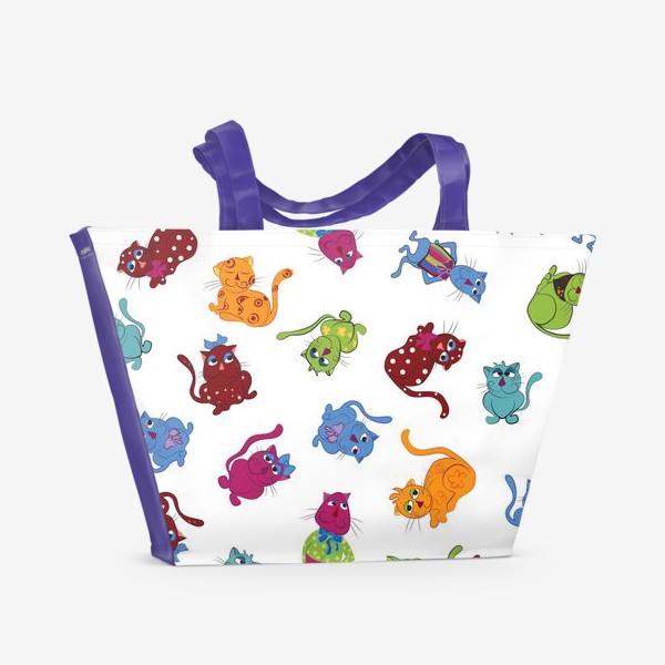 Пляжная сумка «Разноцветные коты»
