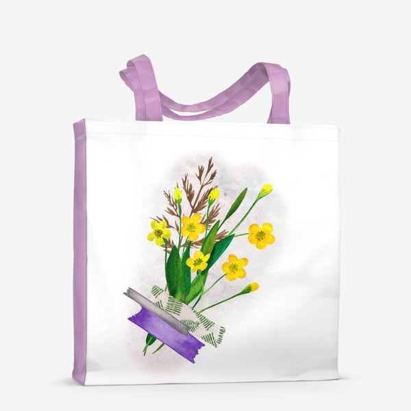 Сумка-шоппер «Букетик полевых цветов, жёлтых лютиков »