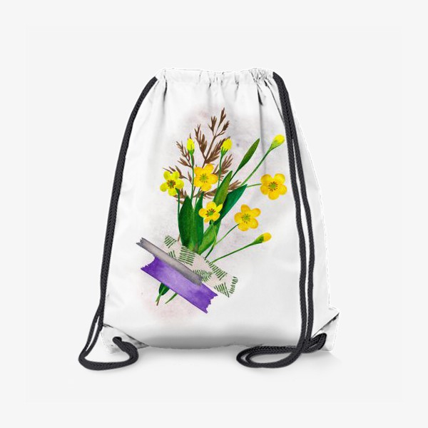 Рюкзак «Букетик полевых цветов, жёлтых лютиков »