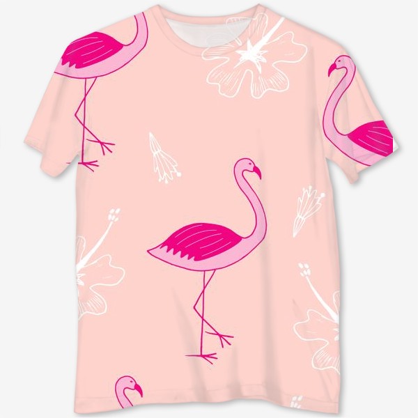 Футболка с полной запечаткой «flamingos»