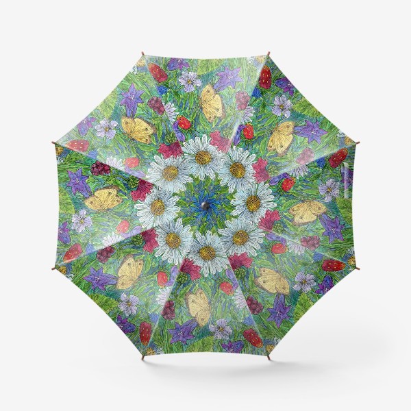 Зонт «Полевые цветы и ягоды»