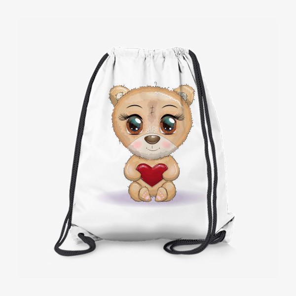 Рюкзак «Милый мишка с красивыми глазами и сердечком, концепт любви»