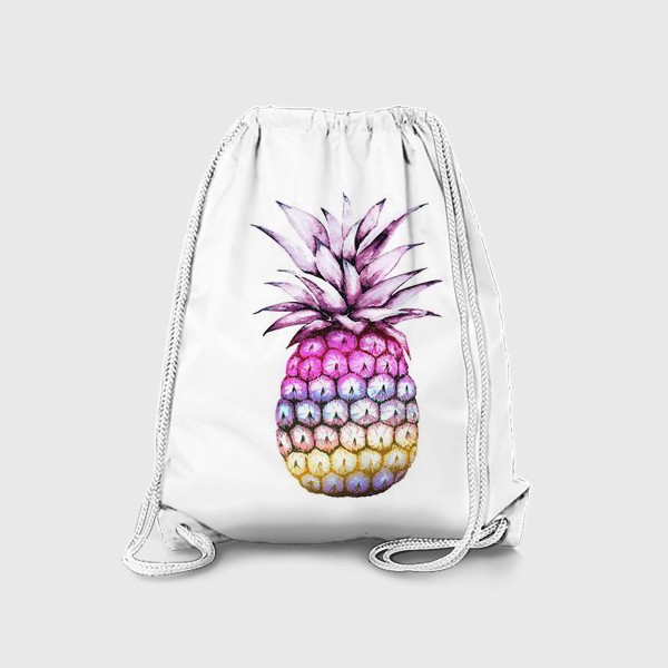 Рюкзак «разноцветный ананас иллюстрация акварель »